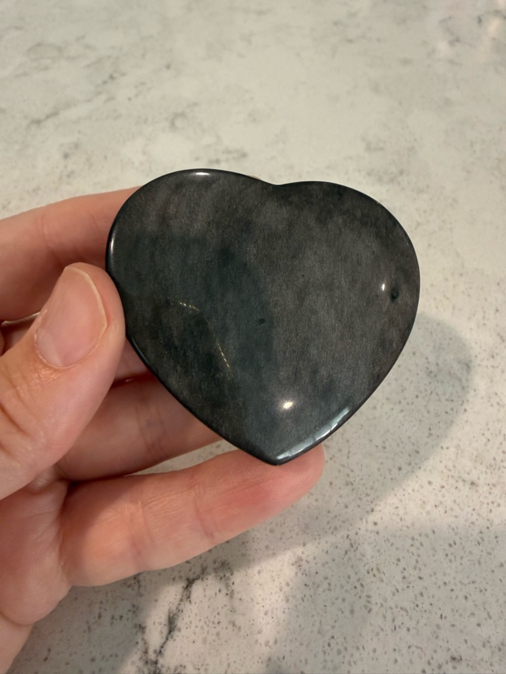 Silver Obsidian Heart